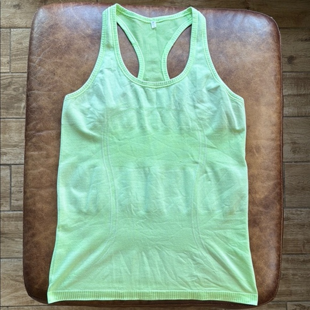 Lululemon Swiftly Tech Racerback Tank Top Sz 10 Heathered Ray Faded Zap Striped